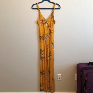 NWT Pink Rose Orange Floral Jumpsuit